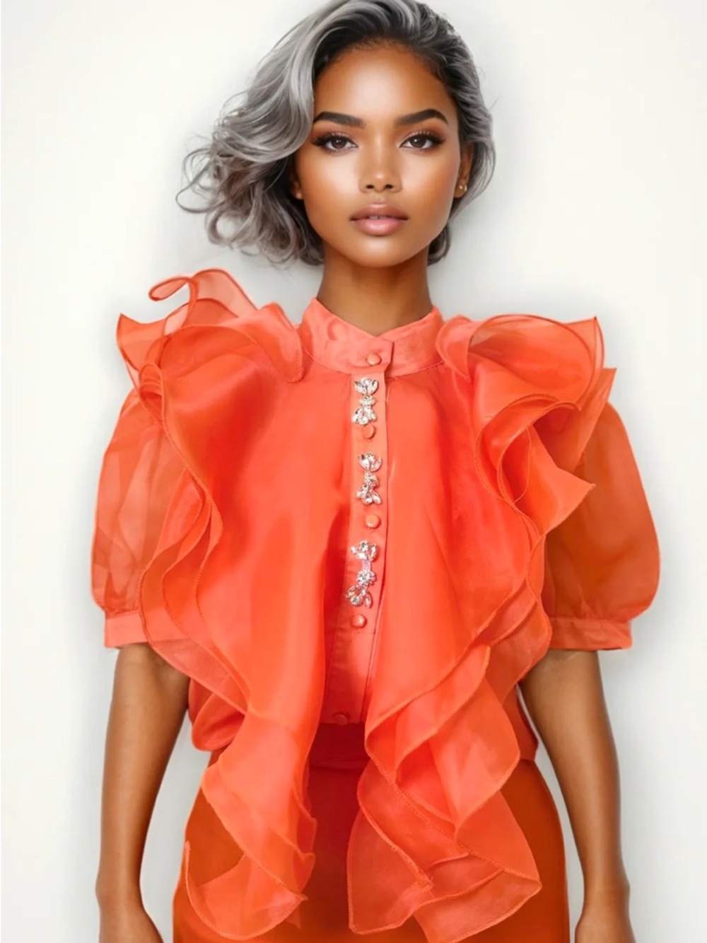 Sheer Rhinestone Top - Picture 1 of 3